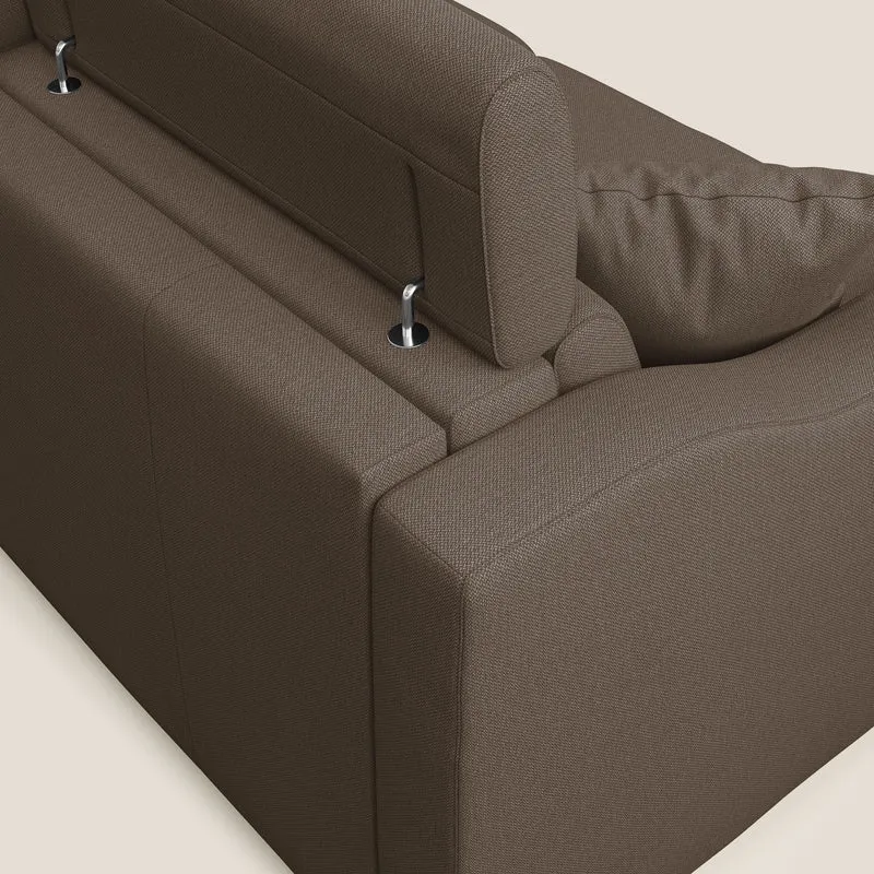 Canapé-lit double Amber en tissu anti-taches T05 marron