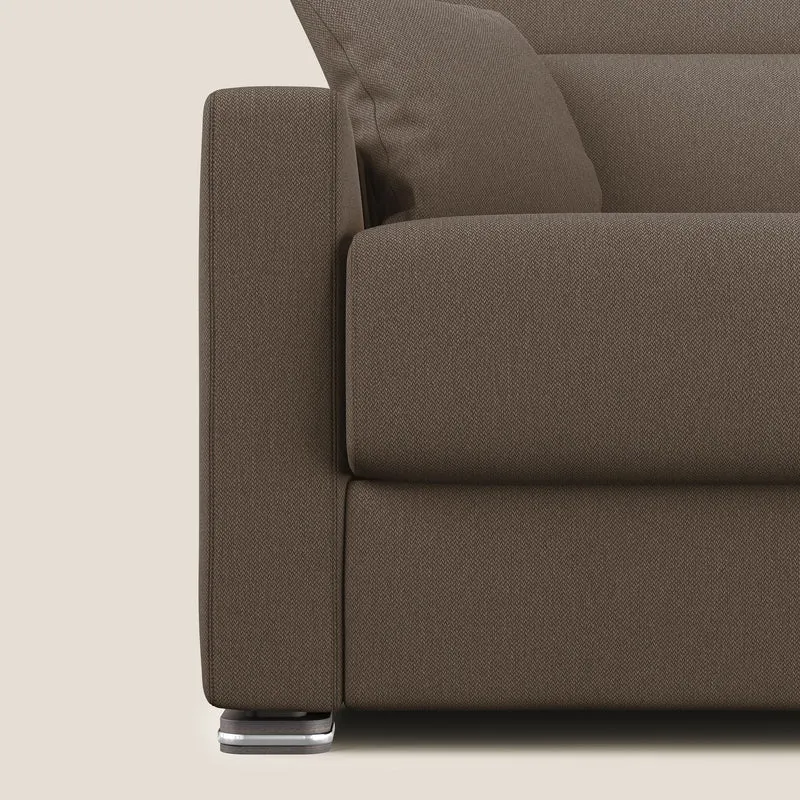 Canapé-lit double Amber en tissu anti-taches T05 marron