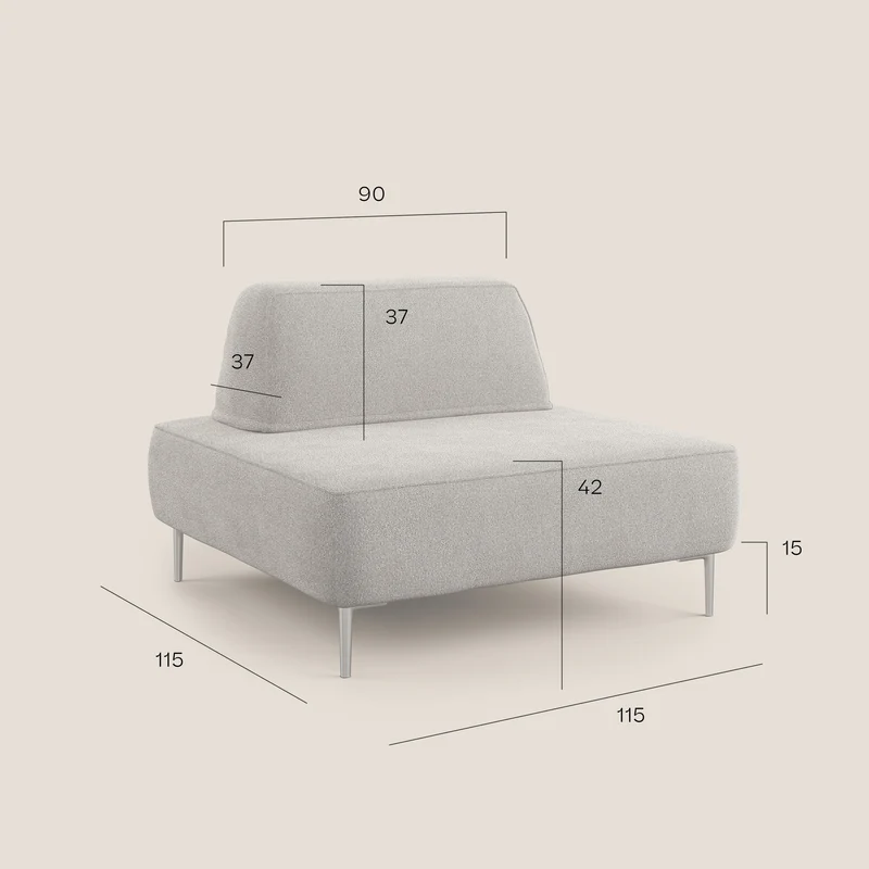 Newton fauteuil modulable avec dossier amovibles T07 anthracite