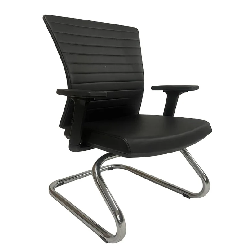 Fauteuil visiteur ARMONI Noir en simili cuir Réf. B1835