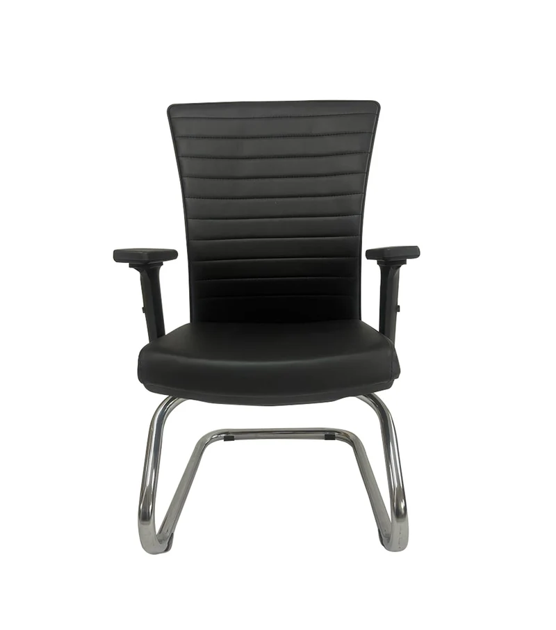 Fauteuil visiteur ARMONI Noir en simili cuir Réf. B1835