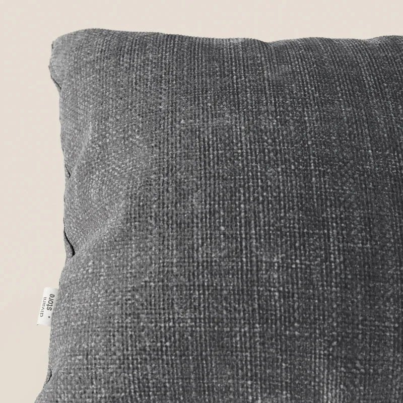 Coussin Lyon disponible en plusieurs couleurs, fabriqué en tissu tressé imperméable T06 anthracite.
