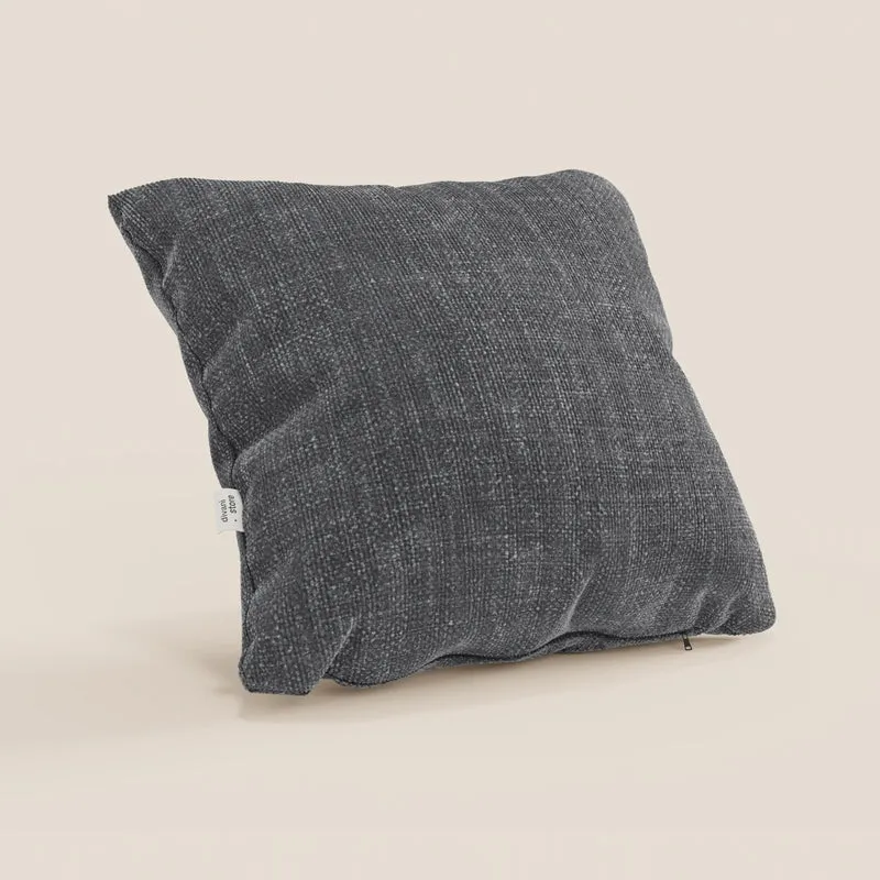 Coussin Lyon disponible en plusieurs couleurs, fabriqué en tissu tressé imperméable T06 anthracite.