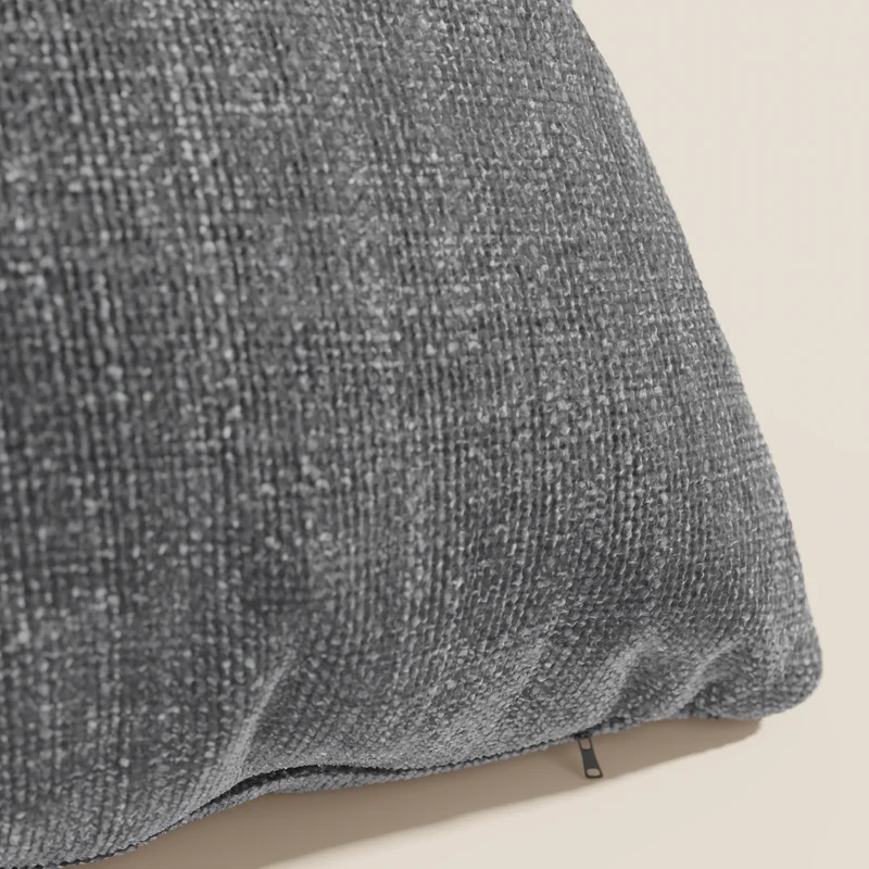 Coussin Lyon disponible en plusieurs couleurs, fabriqué en tissu tressé imperméable T06 anthracite.