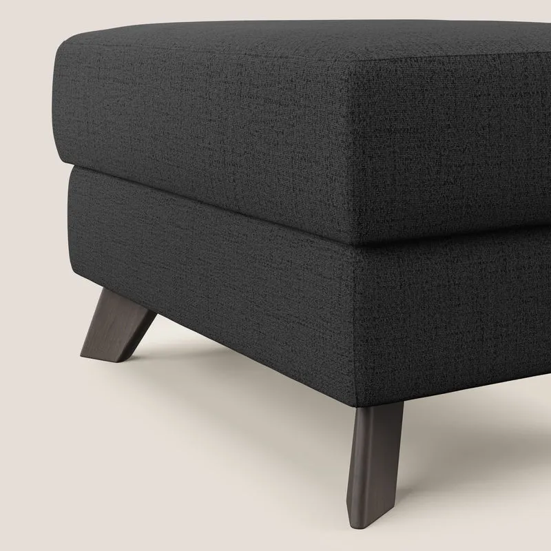 Moon Pouf coffre aux pieds hauts en tissu doux imperméable flammé T03 anthracite