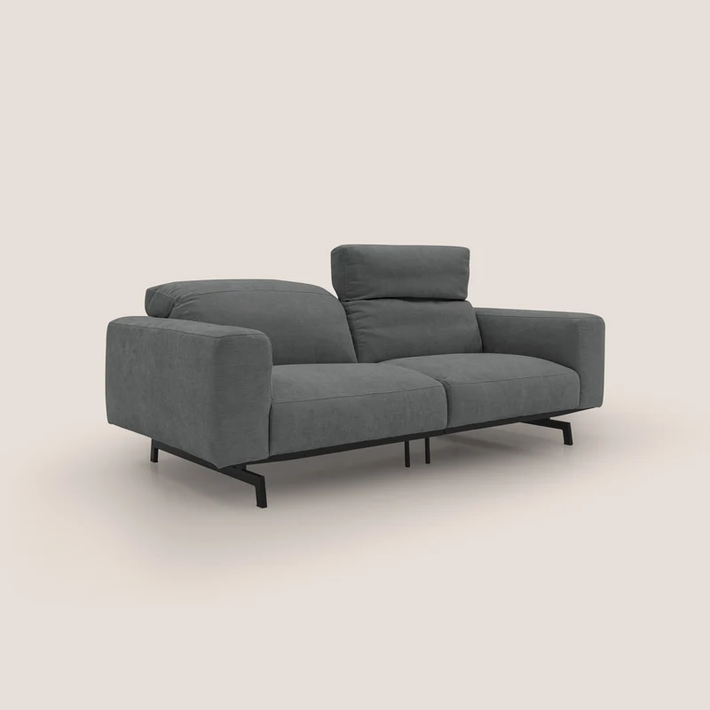 Sakura Canapé modulable en tissu flammé doux et imperméable T14 gris