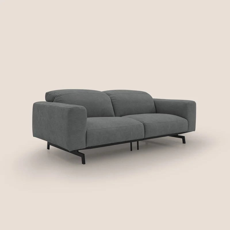 Sakura Canapé modulable en tissu flammé doux et imperméable T14 gris