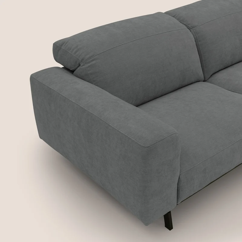 Sakura Canapé modulable en tissu flammé doux et imperméable T14 gris