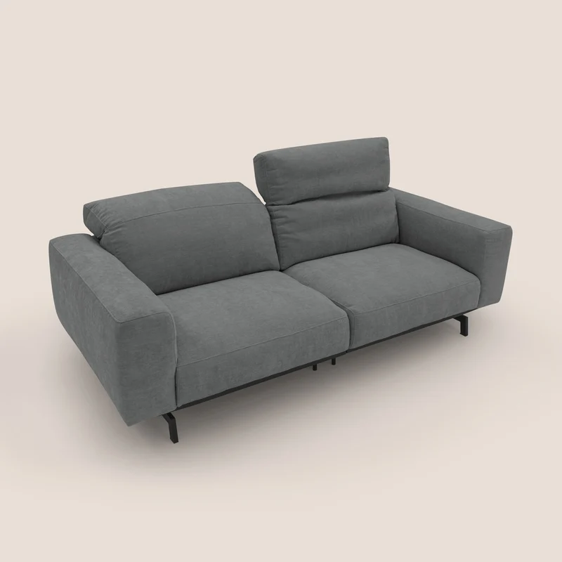 Sakura Canapé modulable en tissu flammé doux et imperméable T14 gris