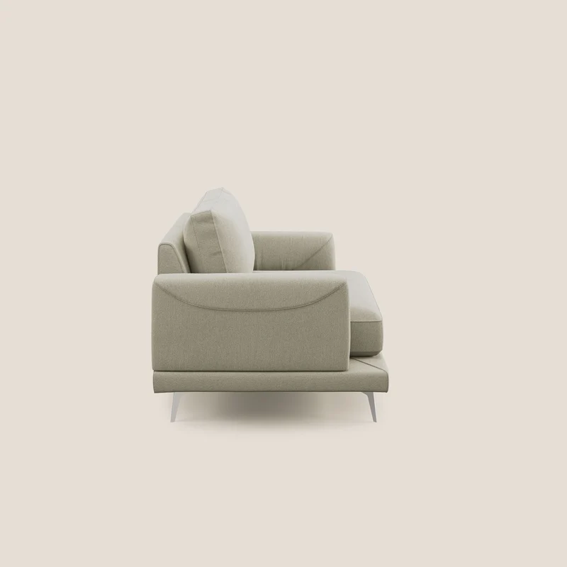 Dorian fauteuil moderne en tissu doux anti-tache T05 crème