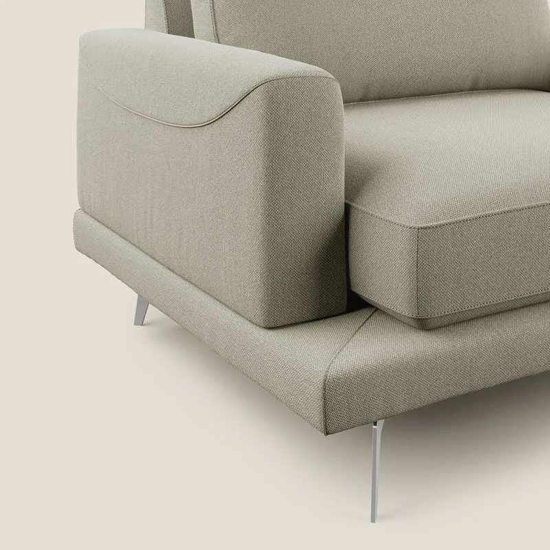 Dorian fauteuil moderne en tissu doux anti-tache T05 crème