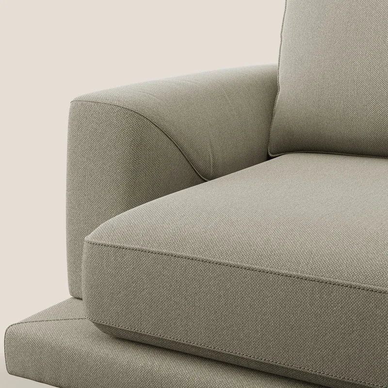Dorian fauteuil moderne en tissu doux anti-tache T05 crème