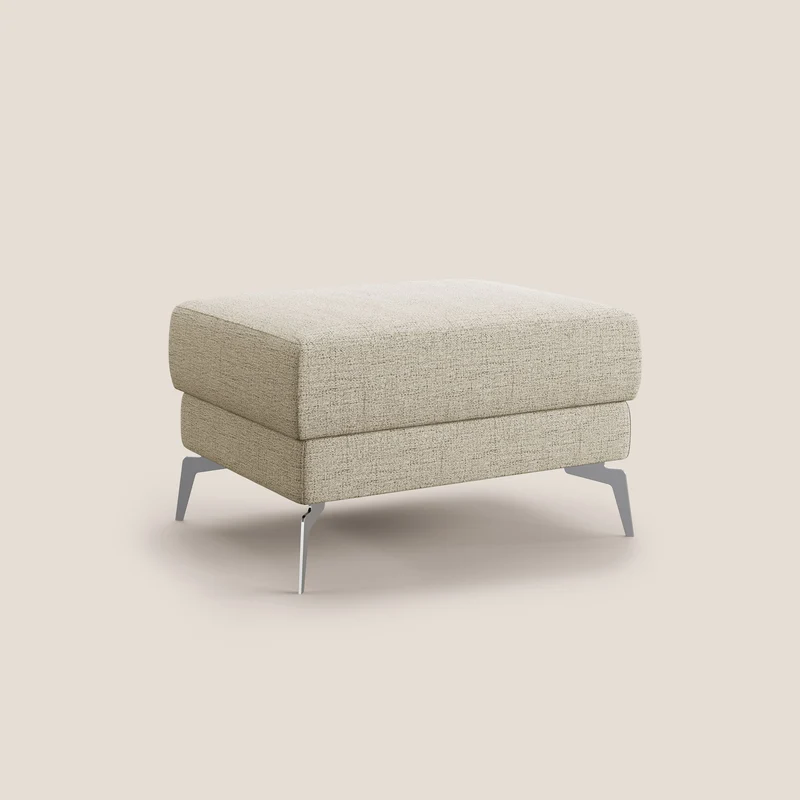 Star Pouf avec pieds hauts en tissu imperméable flammé T03 beige