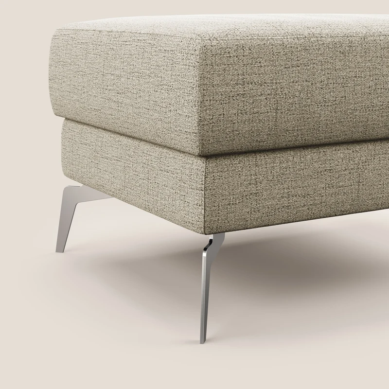 Star Pouf avec pieds hauts en tissu imperméable flammé T03 beige