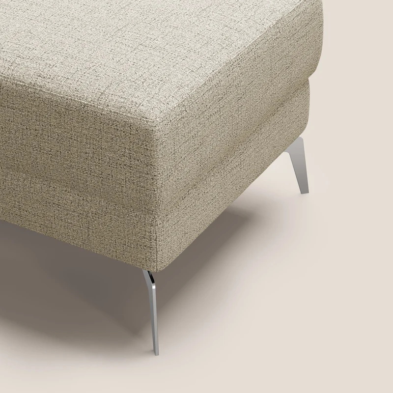Star Pouf avec pieds hauts en tissu imperméable flammé T03 beige