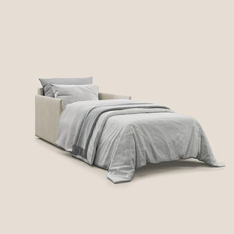 Evans fauteuil convertible en tissu imperméable T02 crème