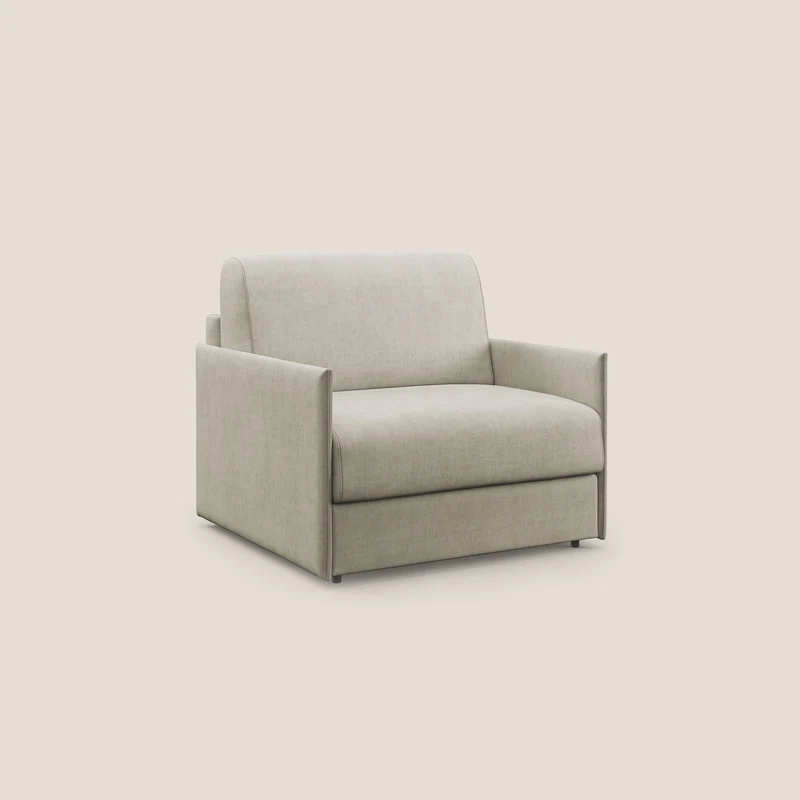 Evans fauteuil convertible en tissu imperméable T02 crème