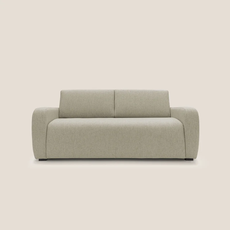 Duna Canapé-lit double avec matelas 20 cm en tissu imperméable T03 beige