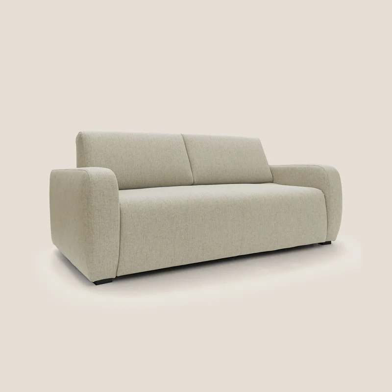 Duna Canapé-lit double avec matelas 20 cm en tissu imperméable T03 beige