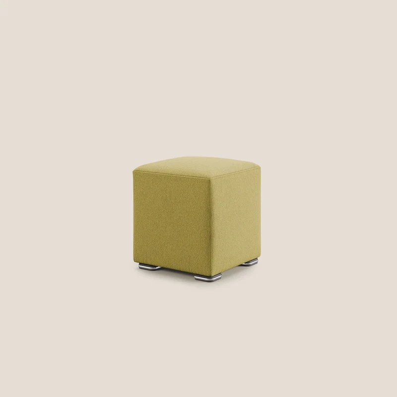 Cube pouf en tissu doux détachable T05 jaune