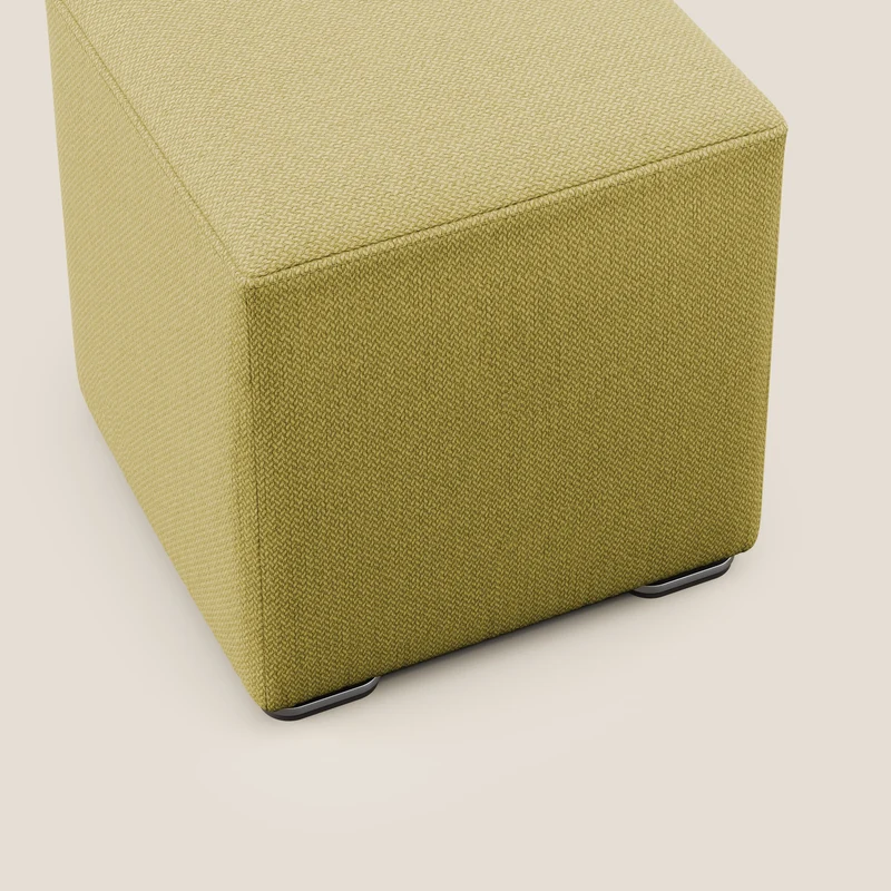 Cube pouf en tissu doux détachable T05 jaune
