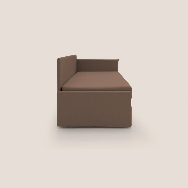 Durini Canapé duplex avec lits jumeaux et tissu effet coton imperméable T13 marron