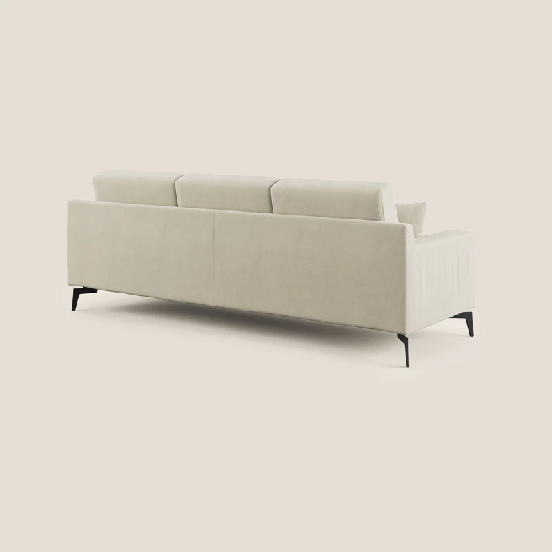 Prestige canapé d'angle moderne réversible en microfibre détachable T11 crème