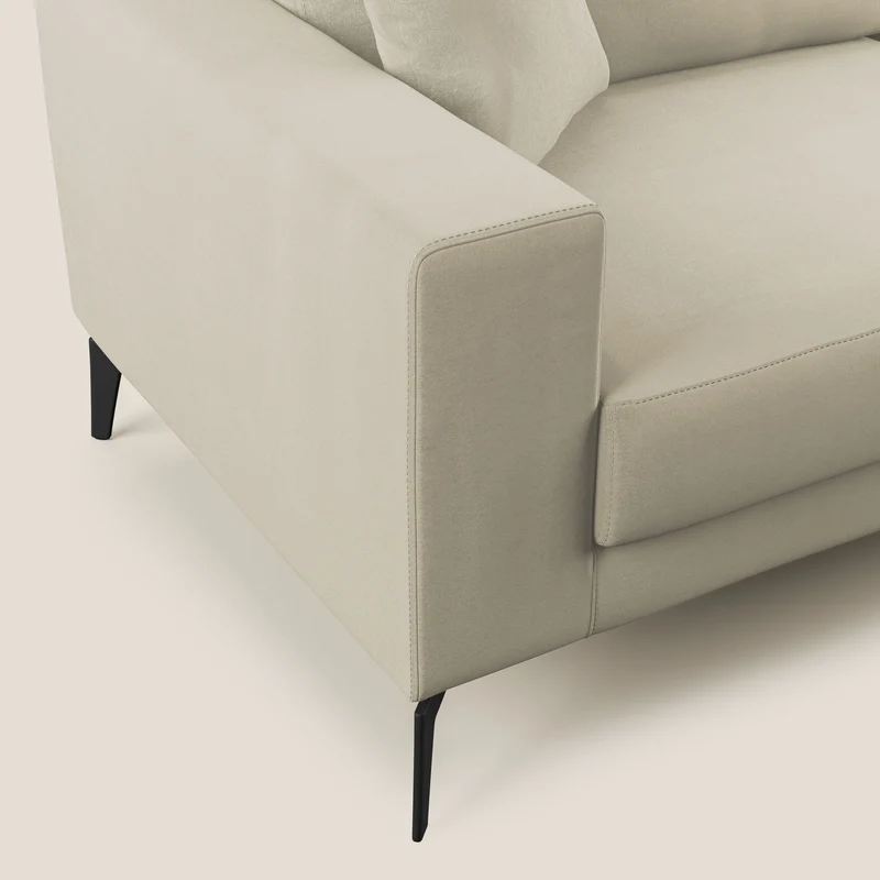 Prestige canapé d'angle moderne réversible en microfibre détachable T11 crème