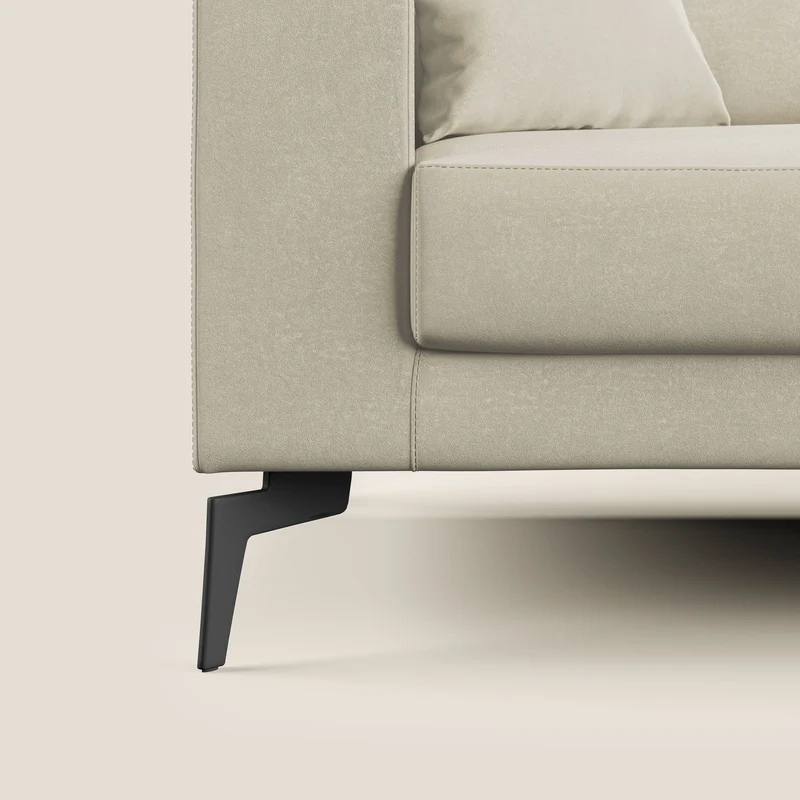 Prestige canapé d'angle moderne réversible en microfibre détachable T11 crème
