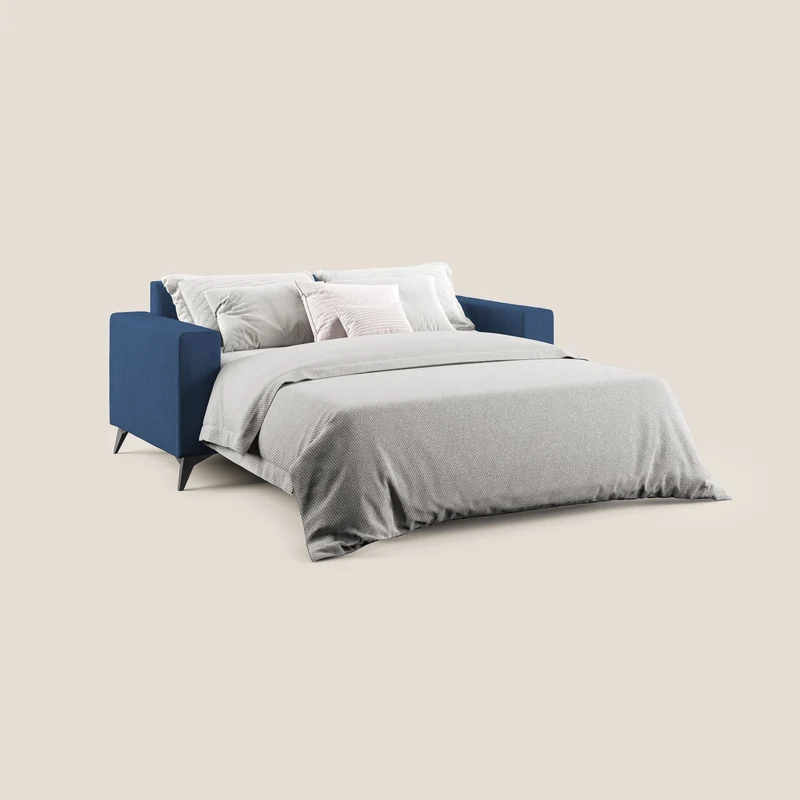 Pegaso canapé convertible avec têtières inclinables en tissu doux imperméable T02 bleu