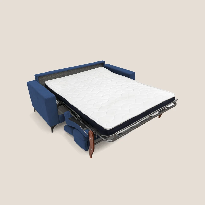 Pegaso canapé convertible avec têtières inclinables en tissu doux imperméable T02 bleu