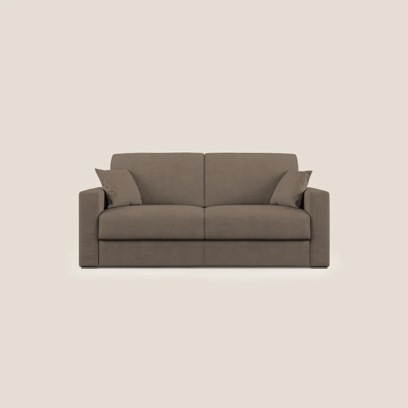 Best canapé-lit double en tissu imperméable T02 marron