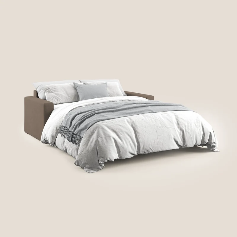 Best canapé-lit double en tissu imperméable T02 marron