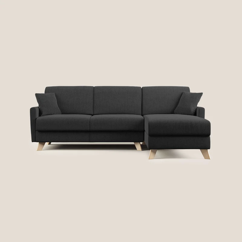 Edgar canapé-lit d’angle en tissu Felis imperméable T03 anthracite