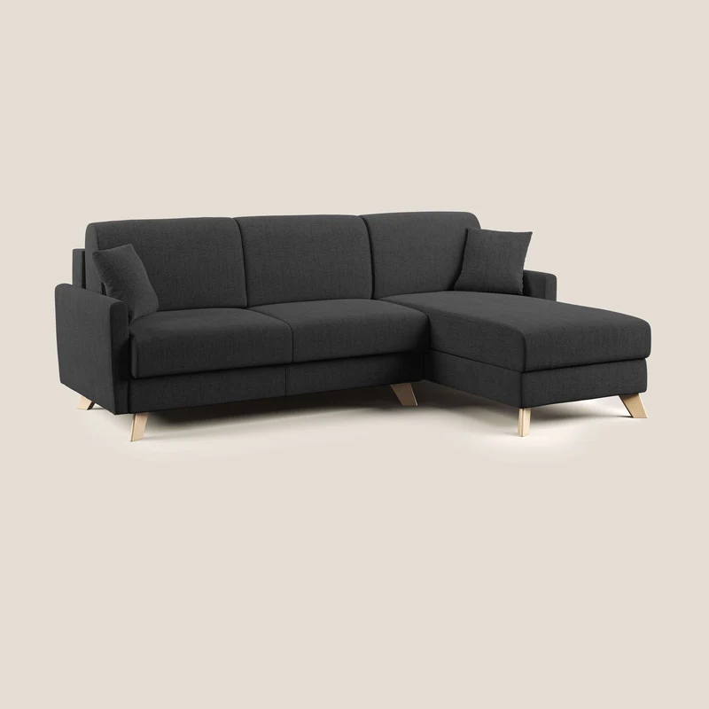 Edgar canapé-lit d’angle en tissu Felis imperméable T03 anthracite