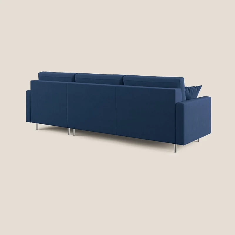 Megan canapé d'angle convertible en microfibre détachable T11 bleu