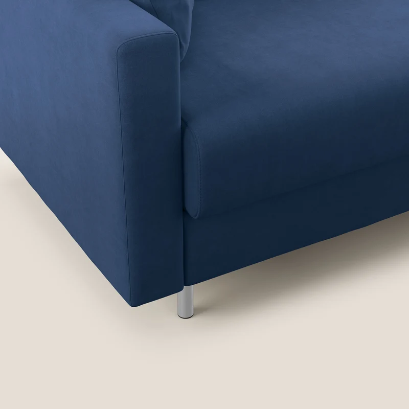 Megan canapé d'angle convertible en microfibre détachable T11 bleu