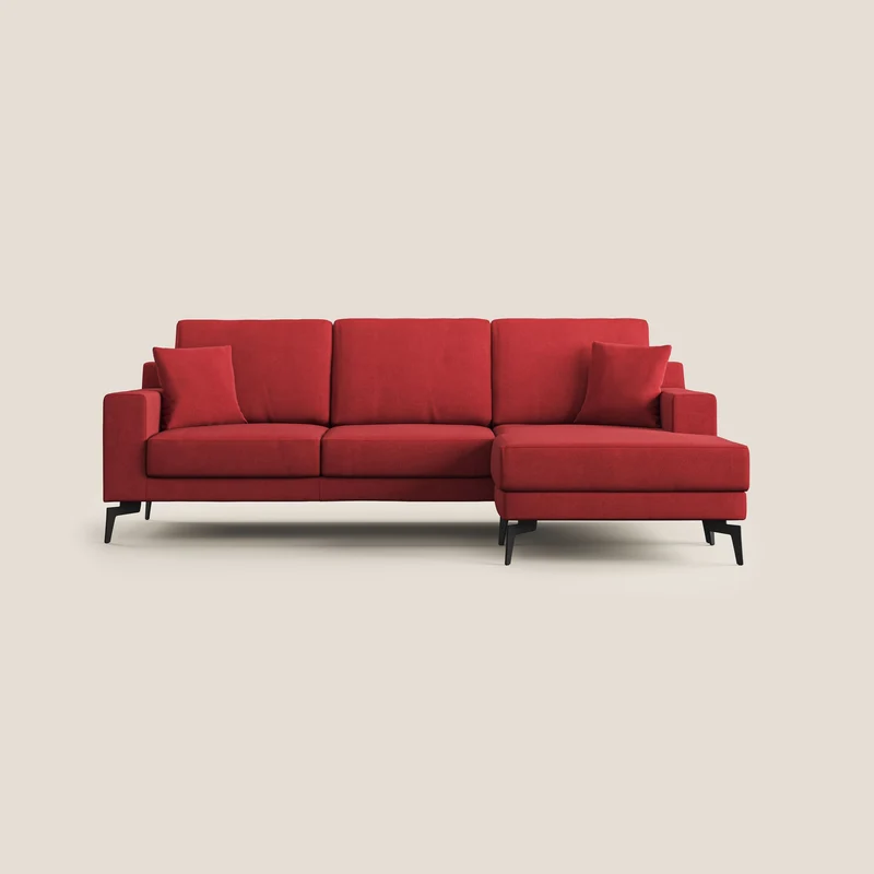Prestige canapé d'angle moderne réversible en microfibre détachable T11 rouge