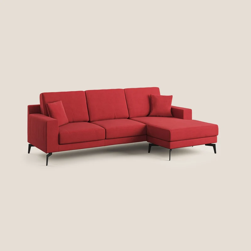 Prestige canapé d'angle moderne réversible en microfibre détachable T11 rouge