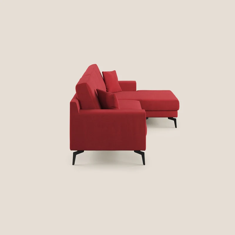 Prestige canapé d'angle moderne réversible en microfibre détachable T11 rouge