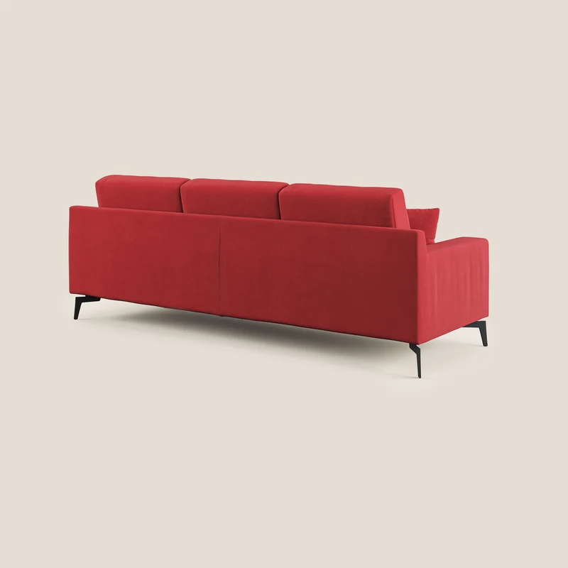 Prestige canapé d'angle moderne réversible en microfibre détachable T11 rouge