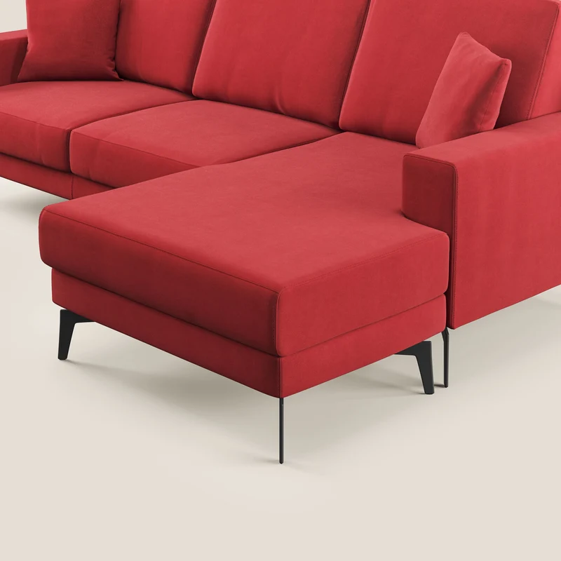 Prestige canapé d'angle moderne réversible en microfibre détachable T11 rouge