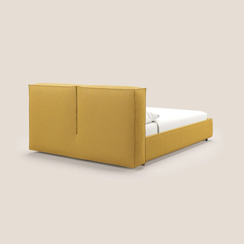 Cocoon lit avec coffre rembourré déhoussable en bouclette imperméable T07 jaune