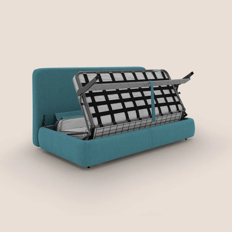 GRANSASSO Canapé convertible au design innovant en tissu imperméable T03 bleu ciel