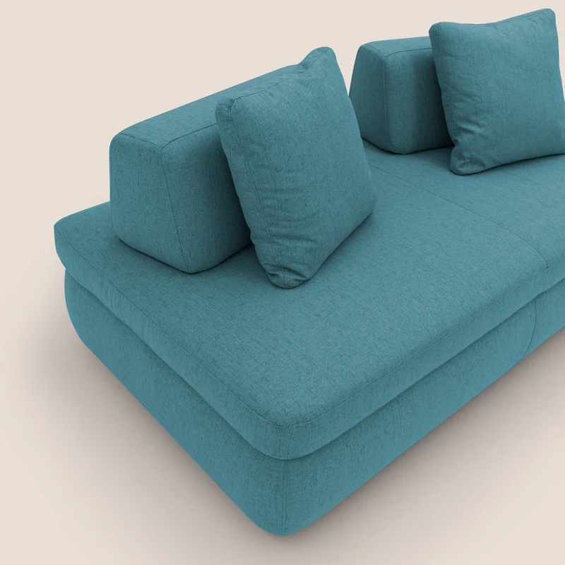 GRANSASSO Canapé convertible au design innovant en tissu imperméable T03 bleu ciel