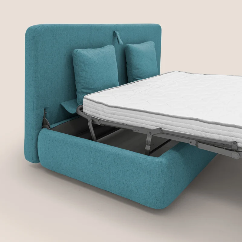 GRANSASSO Canapé convertible au design innovant en tissu imperméable T03 bleu ciel