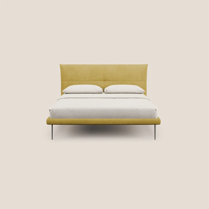 Akiko lit rembourré avec pieds hauts en métal en tissu imperméable T02 jaune