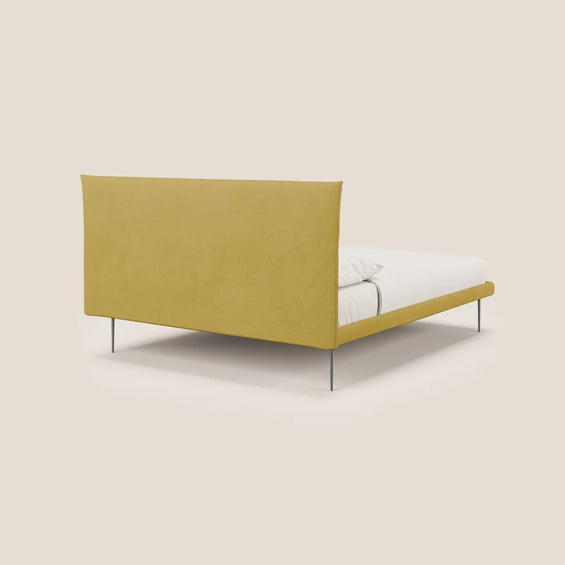 Akiko lit rembourré avec pieds hauts en métal en tissu imperméable T02 jaune