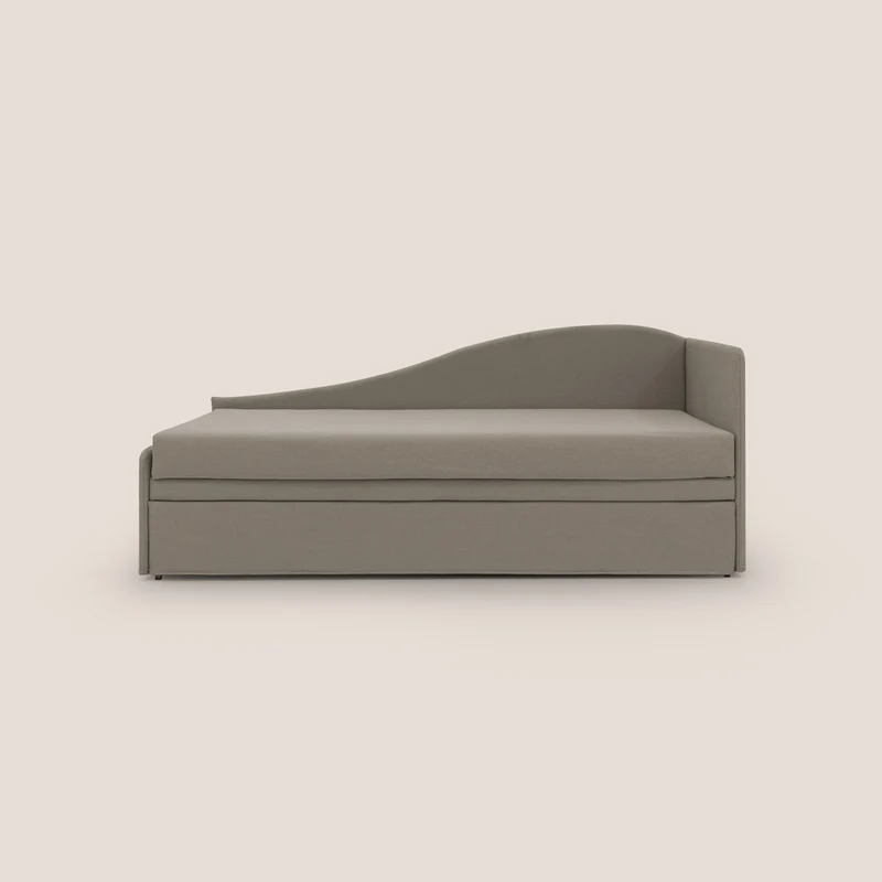 Nolo Canapé duplex avec lits jumeaux et tissu effet coton imperméable T13 Taupe tortora