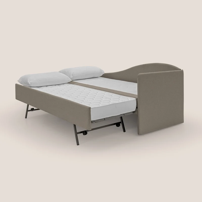 Nolo Canapé duplex avec lits jumeaux et tissu effet coton imperméable T13 Taupe tortora